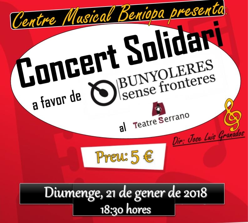 La Asociación Centro Musical Benipoa organiza un Concierto Solidario