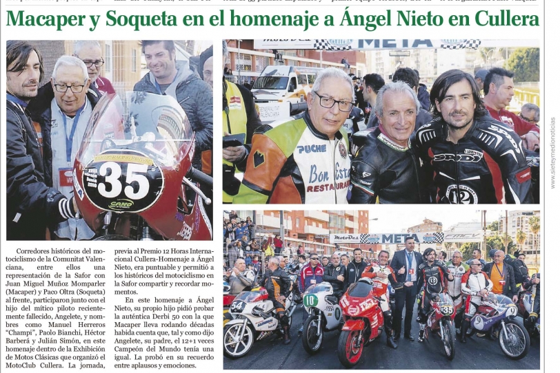 Macaper y Soqueta en el homenaje a Ángel Nieto en Cullera