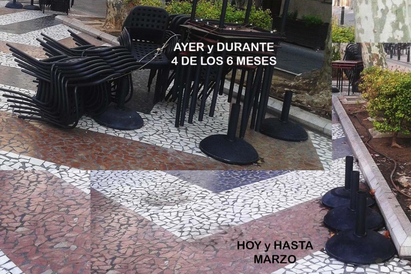 El ayuntamiento actúa y obliga a la retirada del mobiliario hostelero