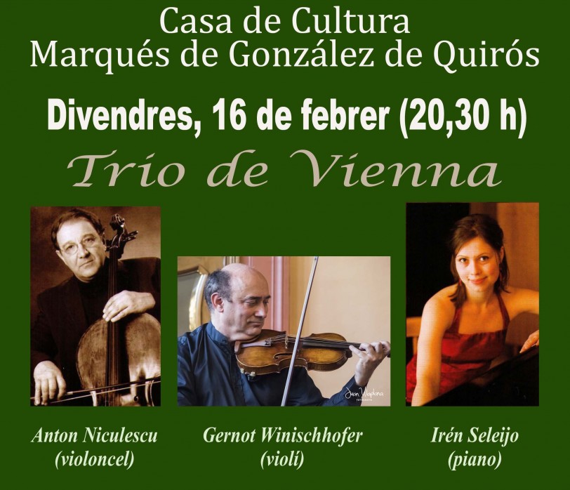 La agrupación musical Trío de Viena ofrecerá un concierto en Gandia 