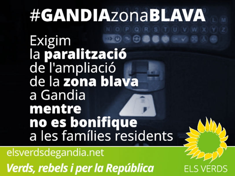 Els Verds exige la paralización de la ampliación de la zona azul en Gandia