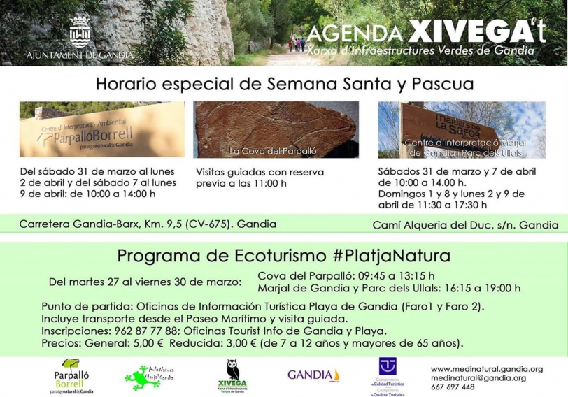 Gandia prepara los espacios naturales para Semana Santa y Pascua