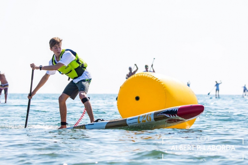 Podio de los olivenses en el inicio del Circuito Mediterráneo de Paddle Surf