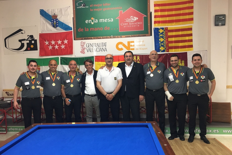 La Selección Valenciana de Billar, Campeona de España a 3 bandas en Gandia