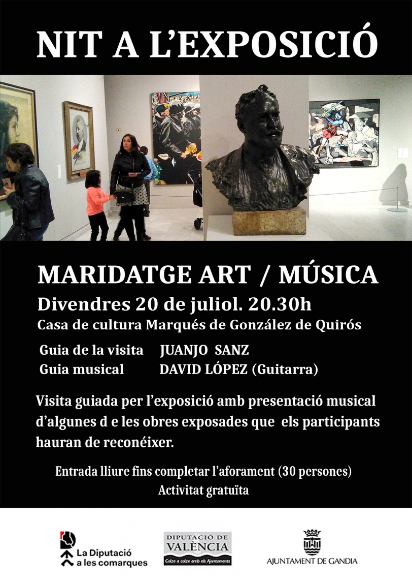 Música y arte se dan la mano por la noche en la exposición de la Marquesa