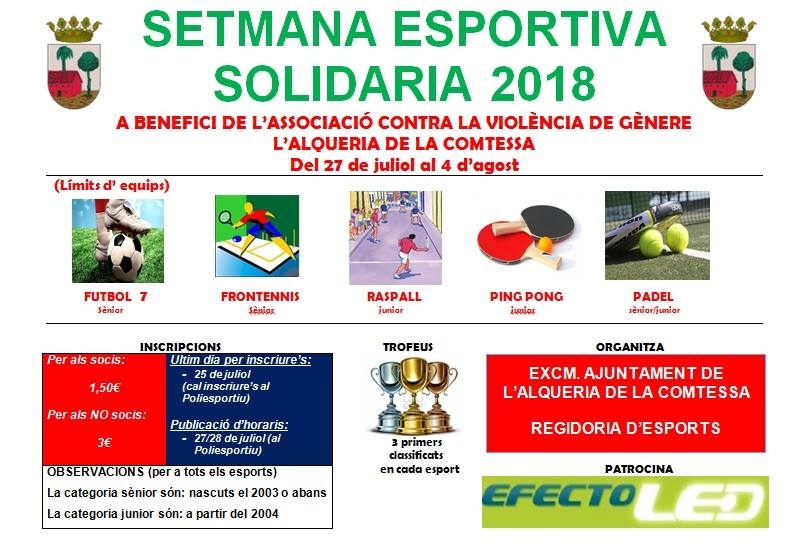 Semana deportiva solidaria en Alqueria de la Comtessa