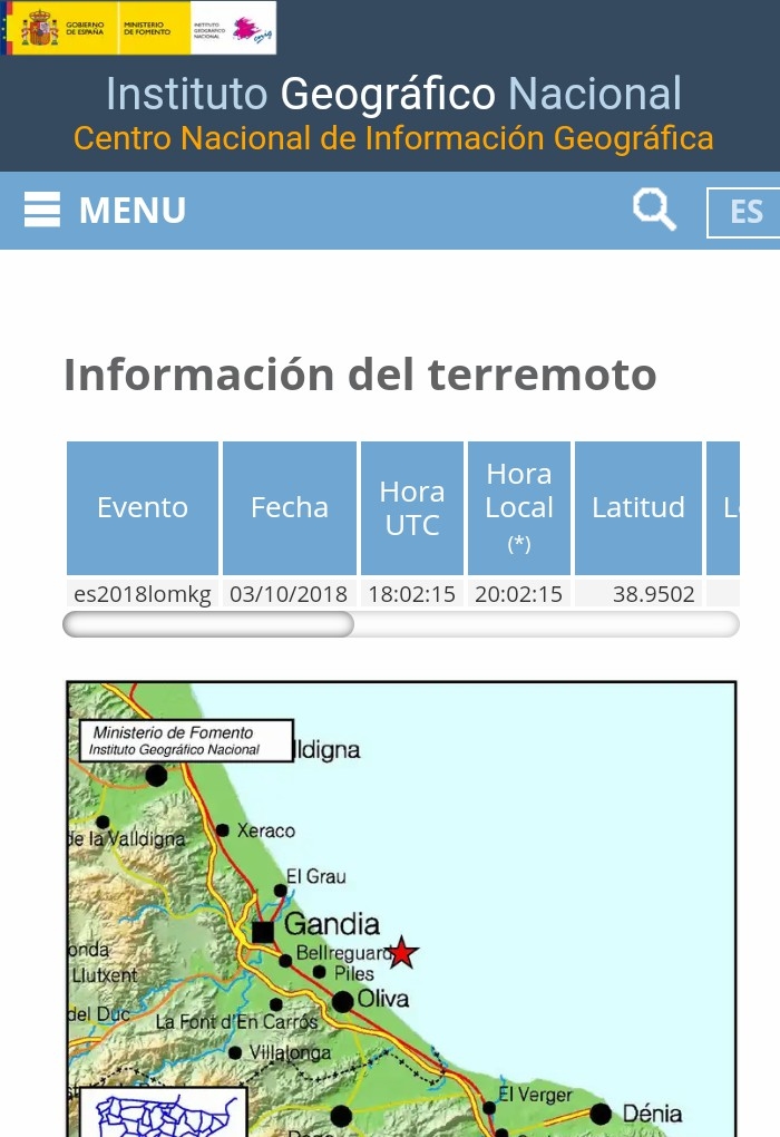 Un terremoto de 2,6 en la escala de Ritcher frente a las costas de la Safor