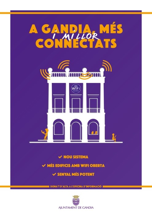 El Ayuntamiento de Gandia aumenta los puntos de conexión a la WiFi pública