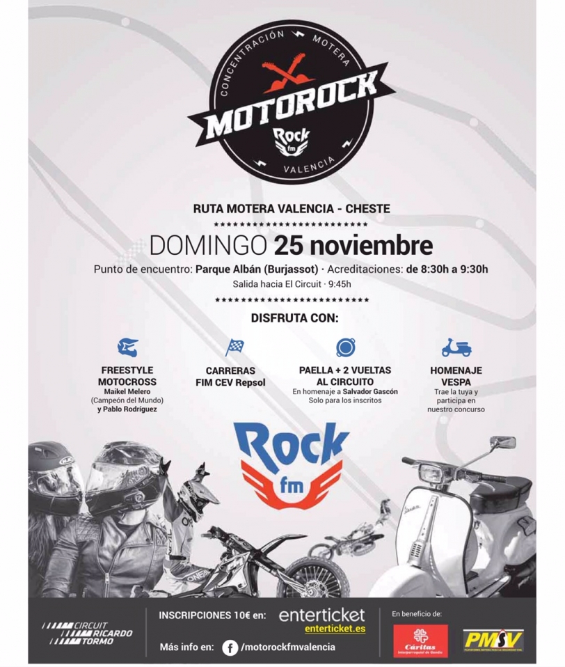 Cheste acoge el domingo el Motorock a favor de Cáritas Gandia