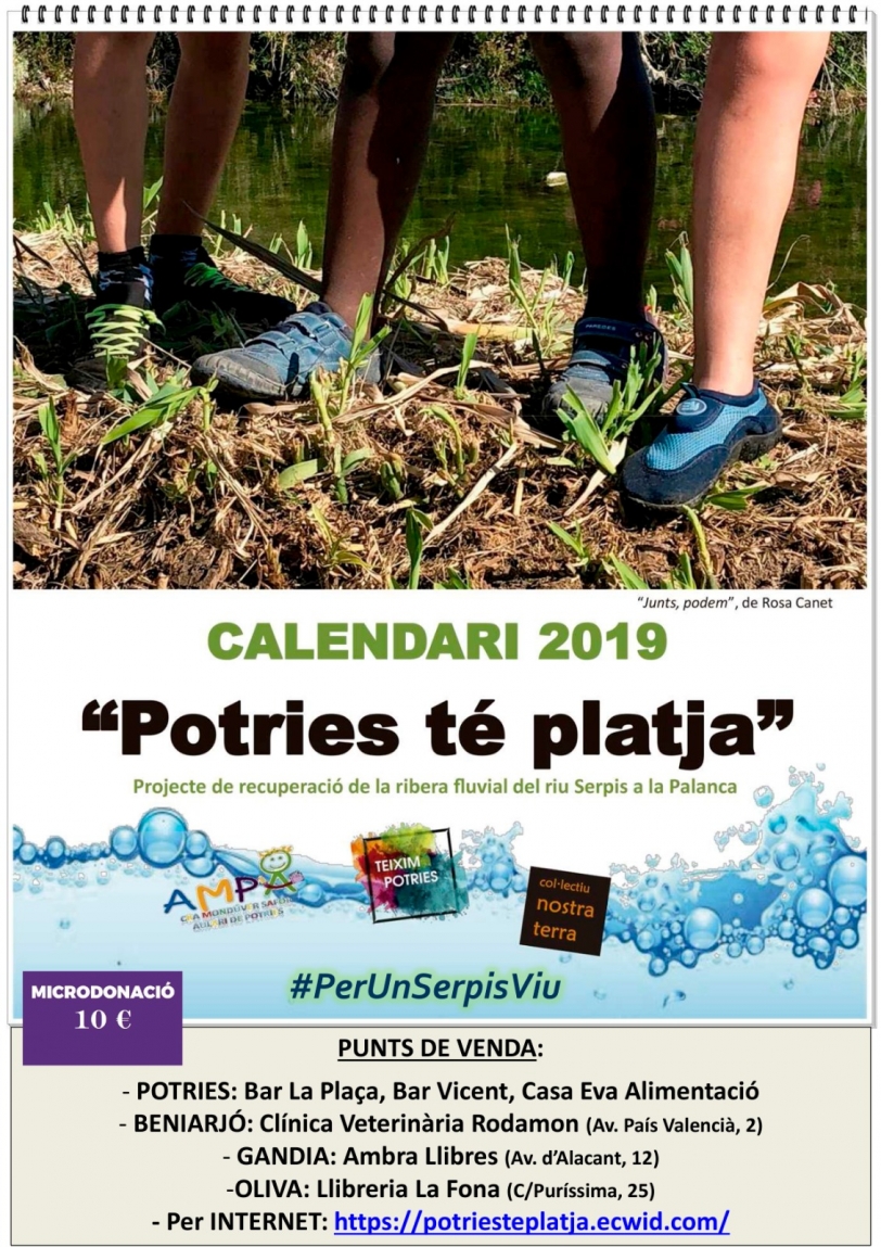 Sale a la luz el calendario solidario 2019 ''Potries té platja''