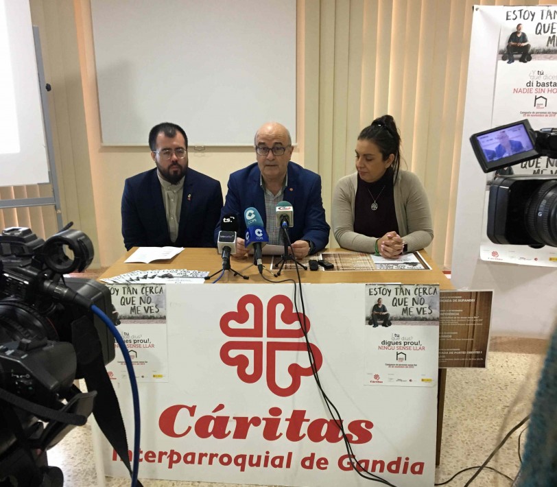 Cáritas Gandia atiende a 41 mujeres sin techo, un 34% más que el año pasado