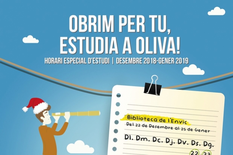 ''Obrim per tu'' consolida el horario especial de las Bibliotecas de Oliva