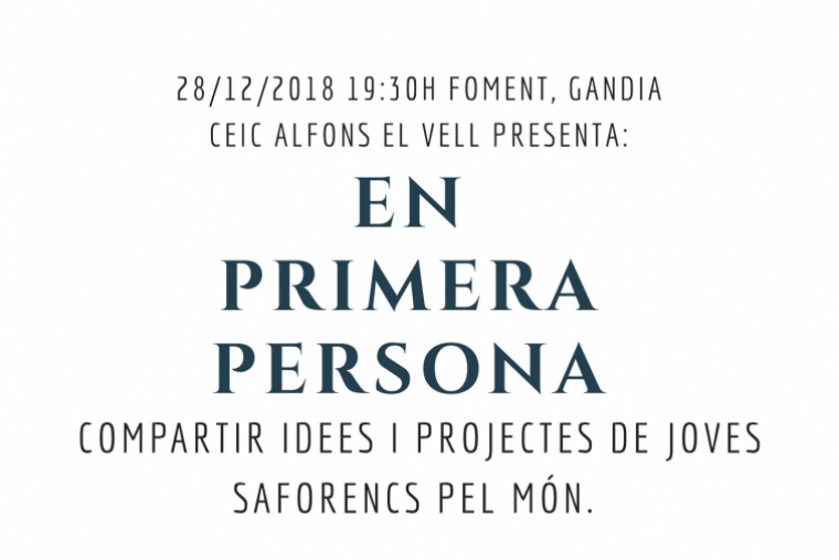 'En primera persona: joves saforencs pel mon'' vuelve a Gandia por 3ª vez