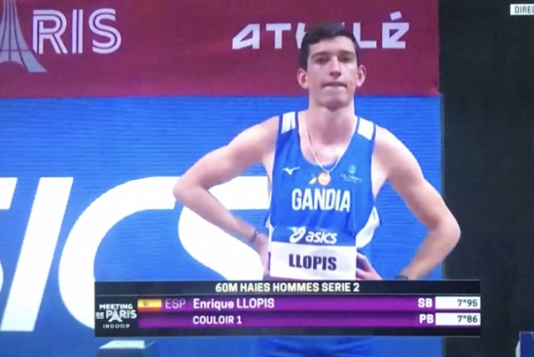 Quique Llopis logra en París la mínima al Europeo Absoluto 60 metros vallas