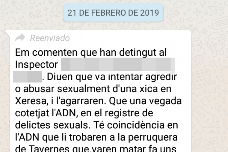 Segundo bulo acusatorio por whatsapp que acaba en denuncia