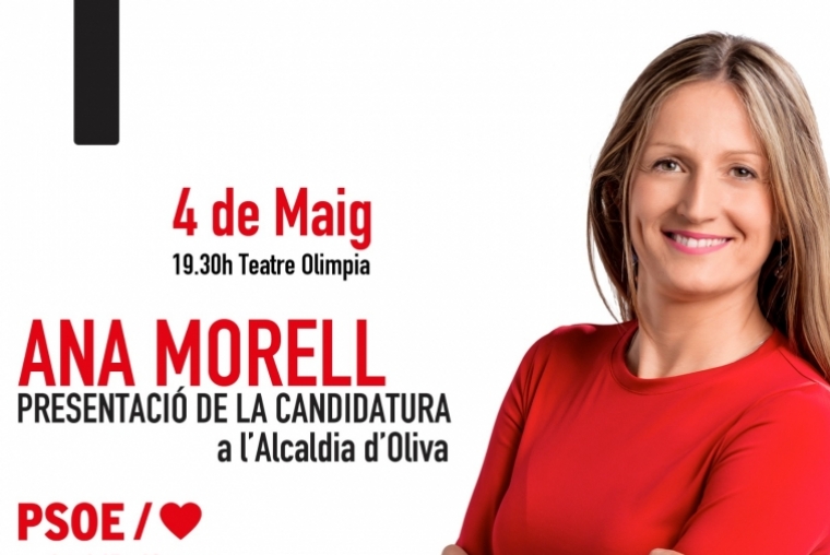El PSOE de Oliva presenta la candidatura este sábado en el Teatre Olimpia