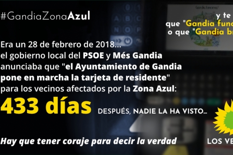 Els Verds Gandia denuncia el negocio de la Zona Azul y la ausencia de bonos