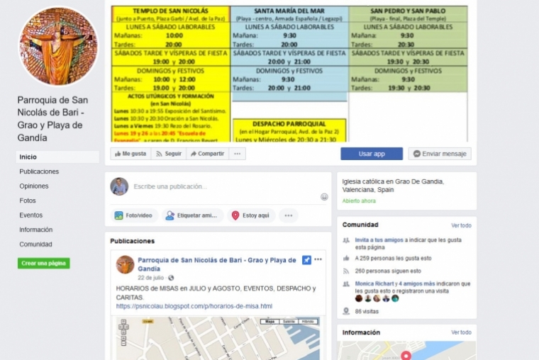 San Nicolás de Bari Obispo en pleno Grau de Gandia: una parroquia 2.0