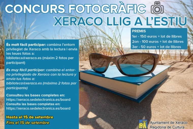 Xeraco celebra una nueva edición del concurso de fotos ''Lee en verano''