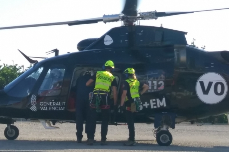 Un senderista lesionado es rescatado por los Bomberos en Oliva