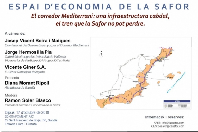Conferencia sobre el Corredor Mediterráneo en Fomento de Gandia