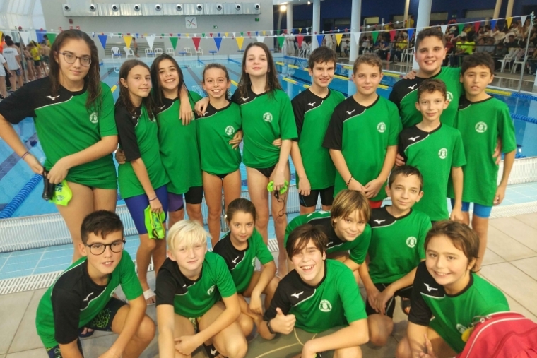 Los benjamines y alevines del Natacio i Esports (NiE) Gandia en Xàtiva