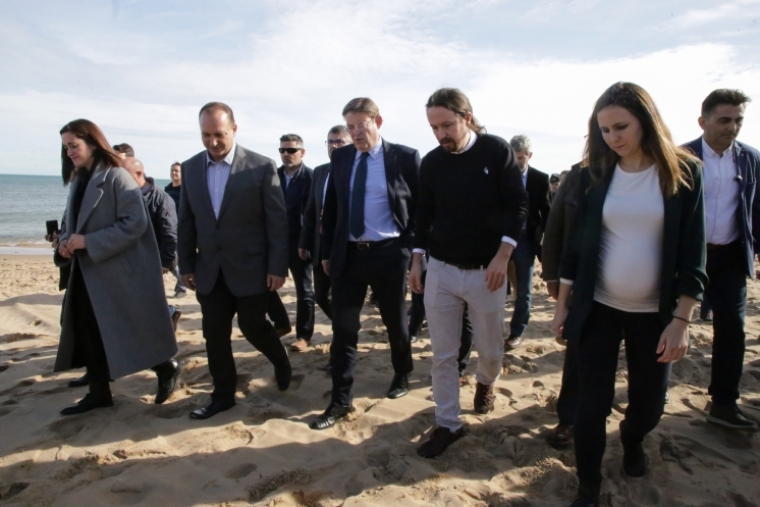 Iglesias y Puig comprueban los daños de Gloria en Oliva
