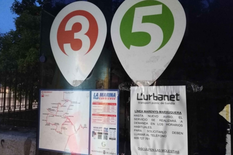 El Urbanet cambia de horario en Marxuquera y Rafalcaid