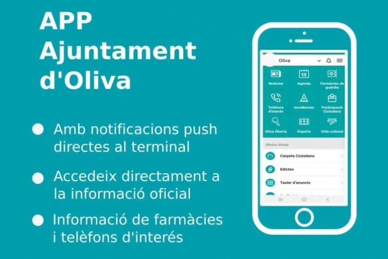 Oliva adelanta el lanzamiento de la APP municipal por la emergencia actual