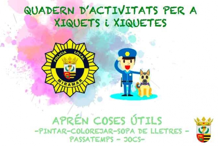 La Policía Local de Miramar elabora un cuaderno de actividades infantiles