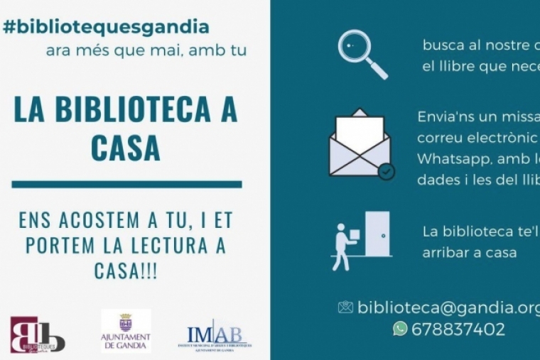 Gandia pone en marcha el servicio de La Biblioteca en casa