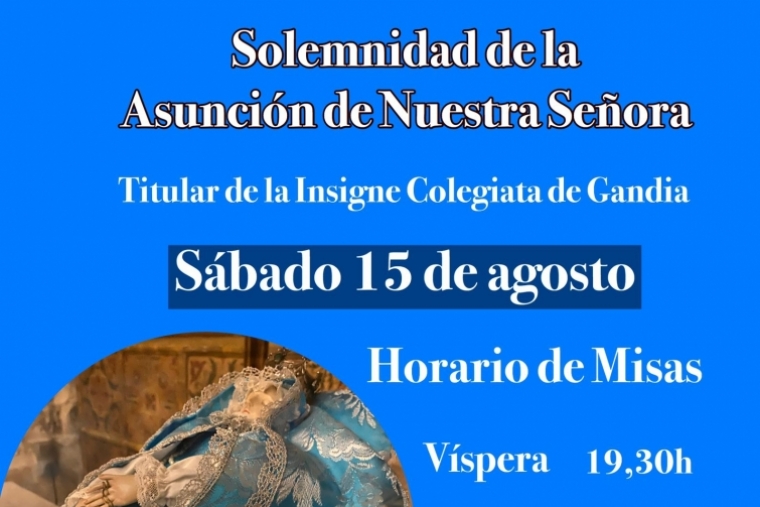 Gandia celebra la Solemnidad de la Asunción de Nuestra Señora