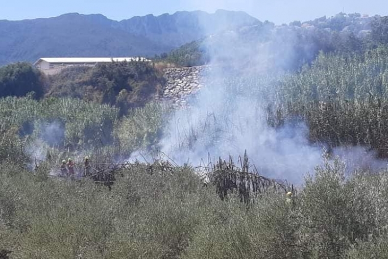 Se declara un incendio en la zona del azud d'En Carròs de Villalonga