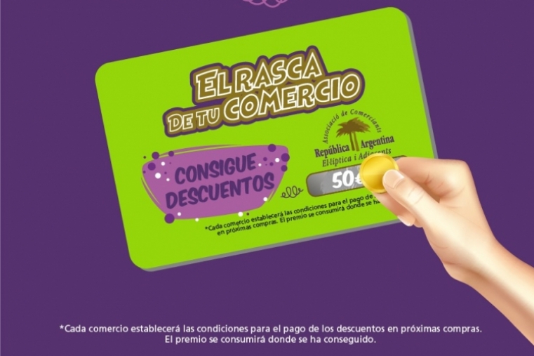 Campaña del rasca en el comercio de República Argentina-El.líptica en Gandia
