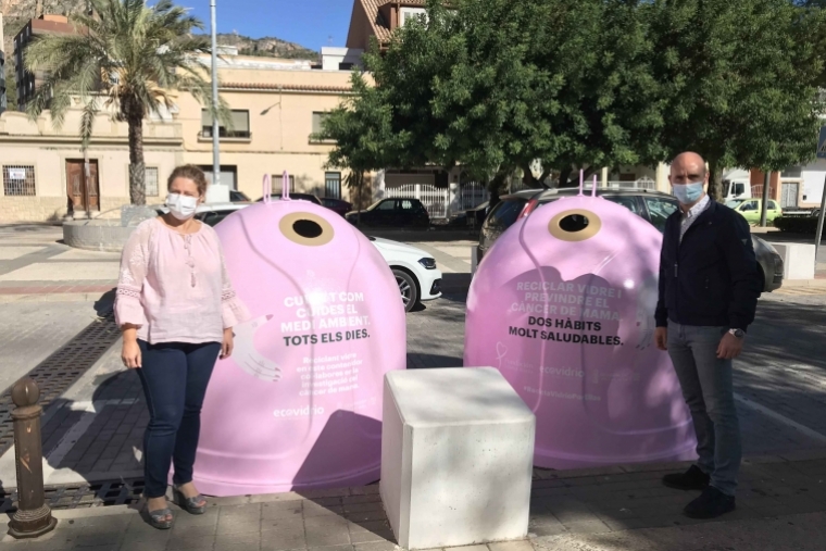 Contenedores rosa en Tavernes para prevenir el cáncer de mama