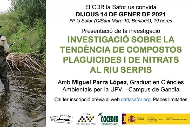 Plaguicidas y nitratos en el río Serpis entre Gandia y Villalonga