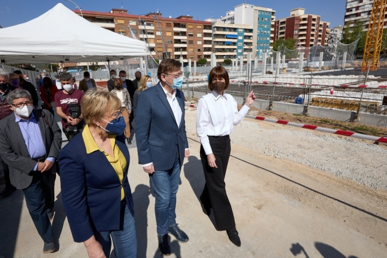 El president de la Generalitat visita las obras de Roís de Corella en Gandia