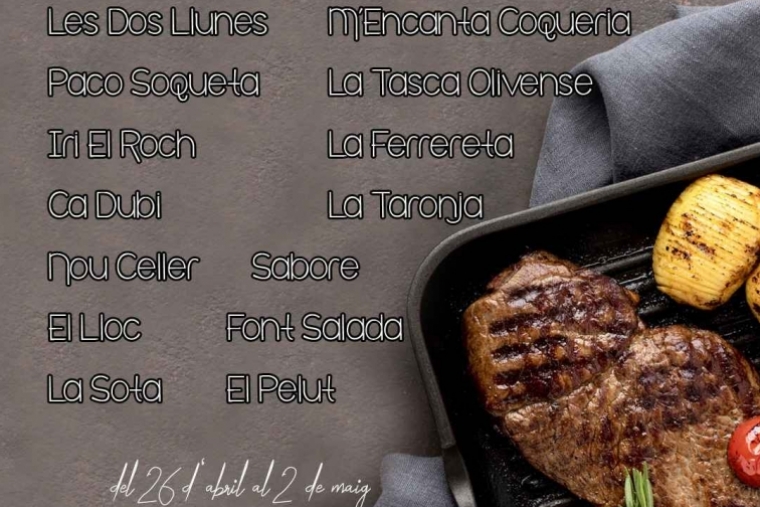 Oliva dinamiza la Hostelería con la Semana de la carne y el vino
