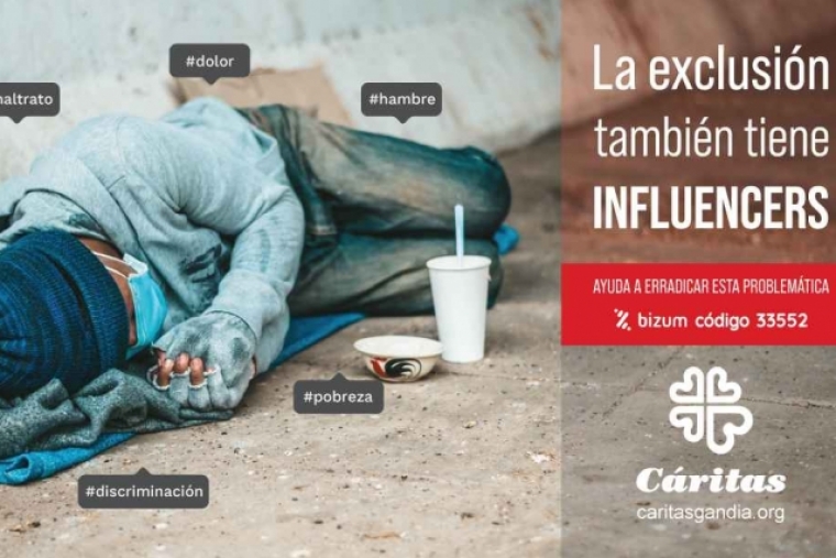 Medio millar de personas sin hogar hacen uso de Cáritas Gandia durante 2020