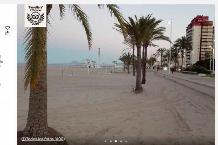 Tripadvisor otorga el premio Travellers Choice 2020 a la playa de Gandia
