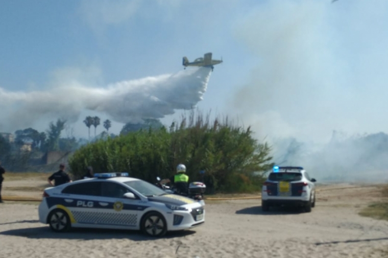 Arde un cañaveral en Marenys de Rafalcaid junto a una zona habitada