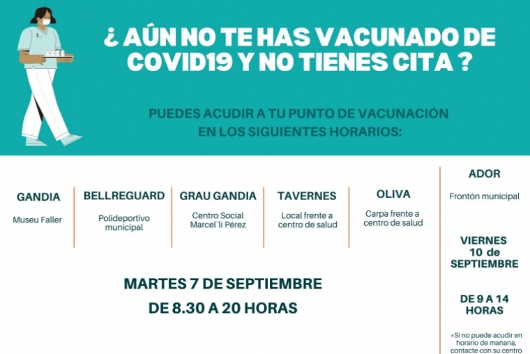 Vacunarse en la Safor contra la Covid sin cita ya es posible