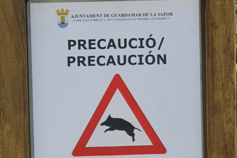 Precaución: Guardamar instala una señal de advertencia que hay jabalíes