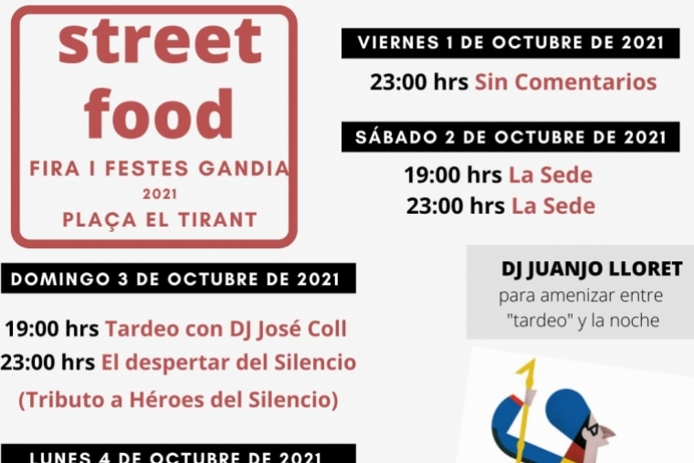 Todo listo para la Street Food de la Fira de Gandia en la plaza del Tirant