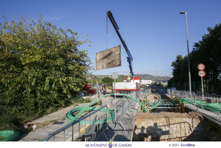 Mañana lunes, nueva fase de las obras del cableado de alta tensión en Gandia