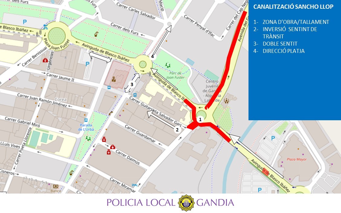Mañana jueves se corta la entrada a Gandia y Plaza Mayor-Vital por la carretera del Grau