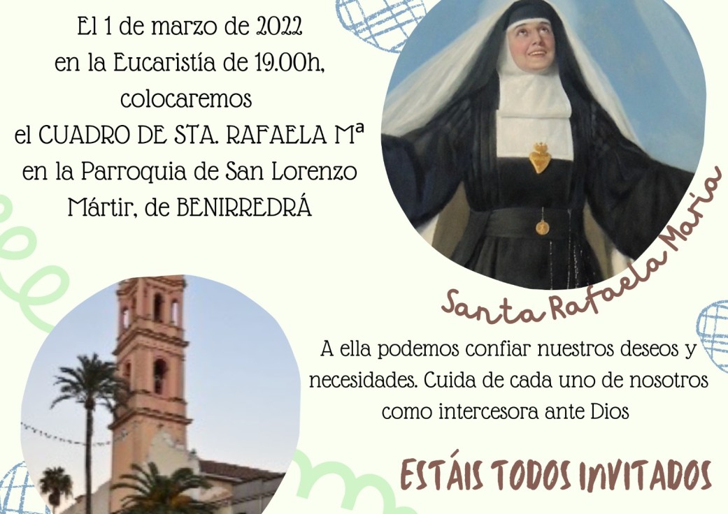 Un cuadro de Santa Rafaela María para la Iglesia de Benirredrà
