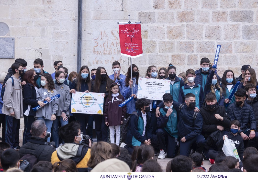 El colegio Calderón del Grau de Gandia gana el premio Moll Motor a la Falla Escolar en su cuarta edición