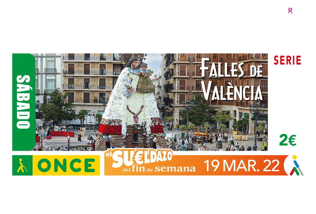 La ONCE rinde homenaje a la Virgen de los Desamparados en la Ofrenda y en el cupón del 19 de marzo
