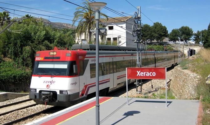 Se avería el tren de cercanías Gandia-València a la altura de Xeraco
